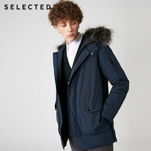 Load image into Gallery viewer, SELECTED Men's Winter Raccoon Fur Collar Down Jacket Warm Long Clothes Big Pockets Medium Style Coat S|418412535