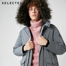 Load image into Gallery viewer, SELECTED Men's Winter Raccoon Fur Collar Down Jacket Warm Long Clothes Big Pockets Medium Style Coat S|418412535