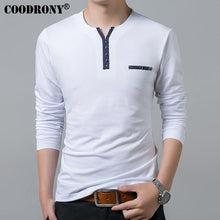 Load image into Gallery viewer, COODRONY Cotton T Shirt Men 2019 Spring Autumn New Long Sleeve T-Shirt Men Henry Collar Tee Shirt Men Fashion Casual Tops 7617